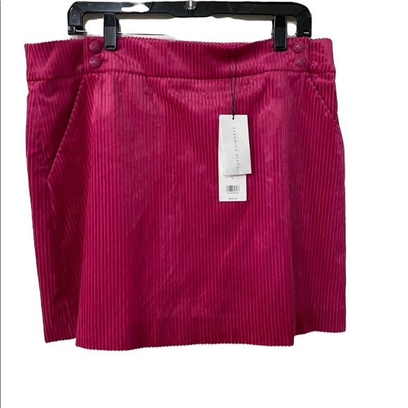 NWT Veronica Beard Size 14 Pink Corduroy Arezzo Skirt Clueless Vibe Luxury Mini - Picture 2 of 15